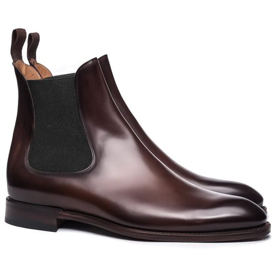 Dark Brown Leather Fenland Slip-On Chelsea Boots