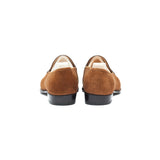 Goodyear Welted Vizela Tan Suede Croc Printed Penny Loafer With Violin Leather Sole