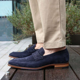 Hampton Penny Loafer – Navy Blue Suede