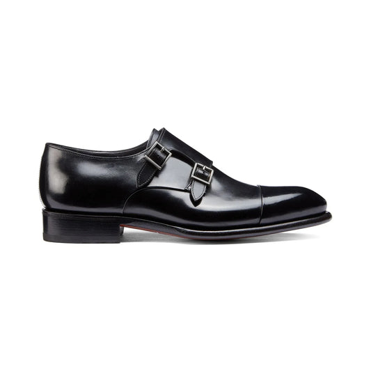 Height Increasing Black Leather Castle Monk Straps