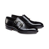 Height Increasing Black Leather Castle Monk Straps