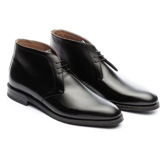 Fylde Height-Increasing Chukka Boots – Black Leather