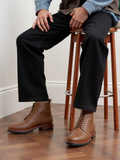 Dixon Cap-Toe Derby Boot – Rugged Elegance in Brown Pullup Leather