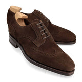 WINGTIP DERBY SHOES IN BROWN SUEDE