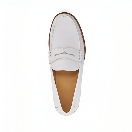 Leather Penny Trim Loafers For Men