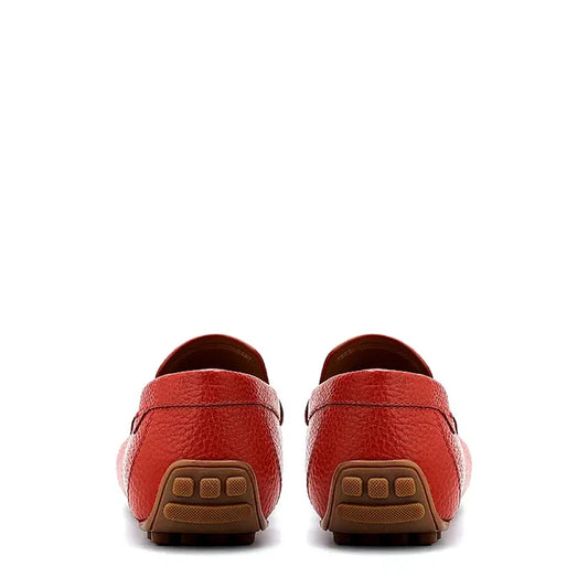 Men Textured Leather Driving Loafers