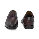 Textured Leather Formal Oxford Shoes – Brown