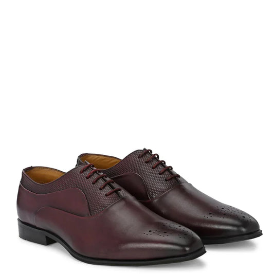 Men Textured Leather Formal Oxford Shoes
