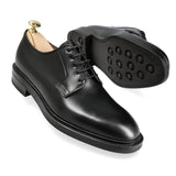 PLAIN TOE DERBY SHOES IN BLACK BOX CALF