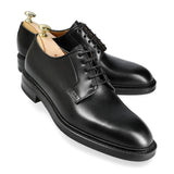 PLAIN TOE DERBY SHOES IN BLACK BOX CALF