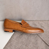 Tan Leather Urban Chic Slip-On Loafers